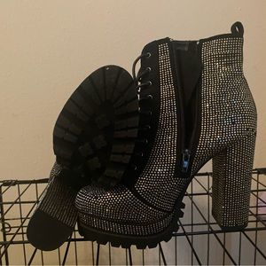 Black and Rinestone Boots